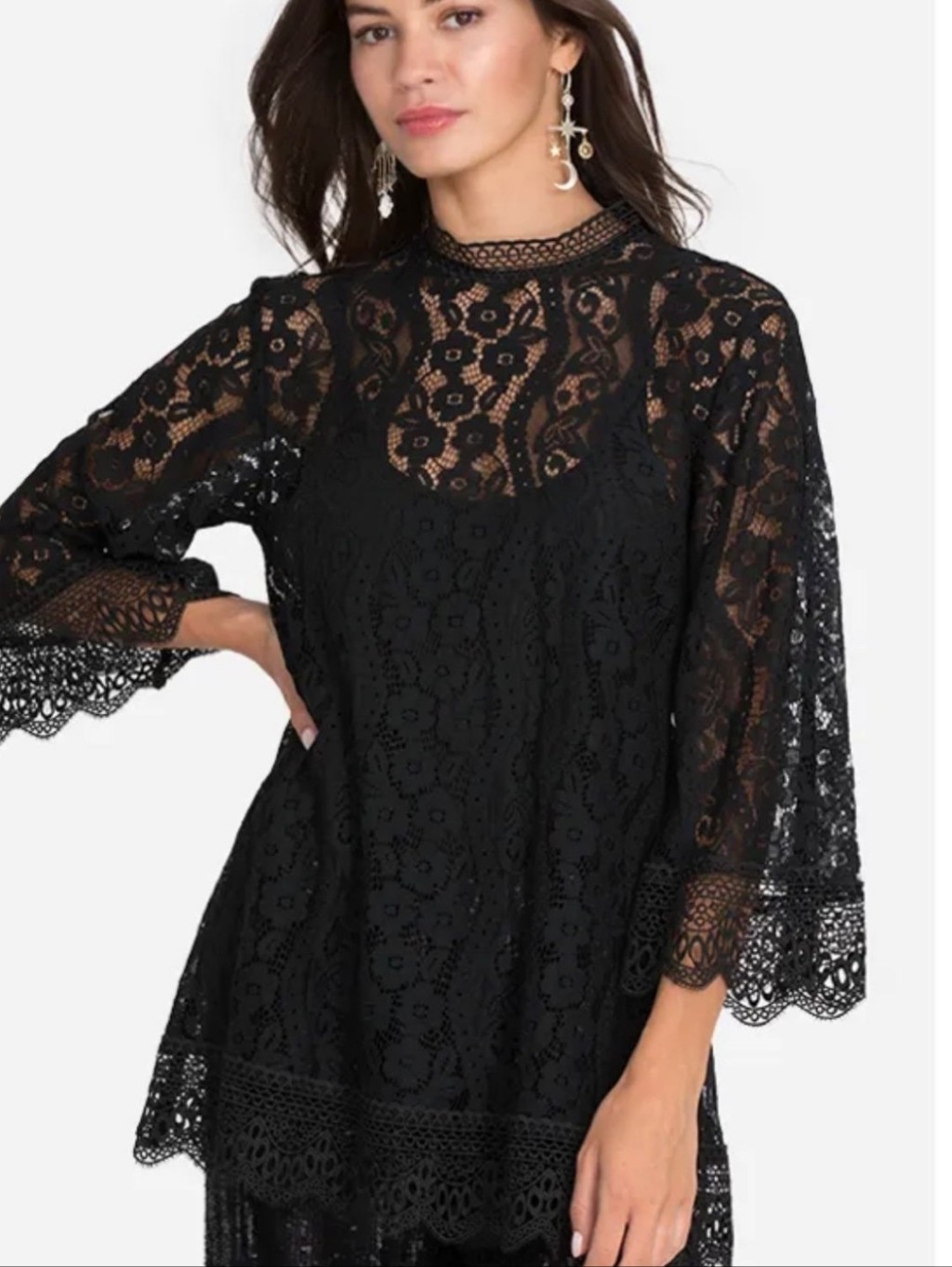 Biya Johnny Was Starlet Lace Blouse (Slip) In Black M
